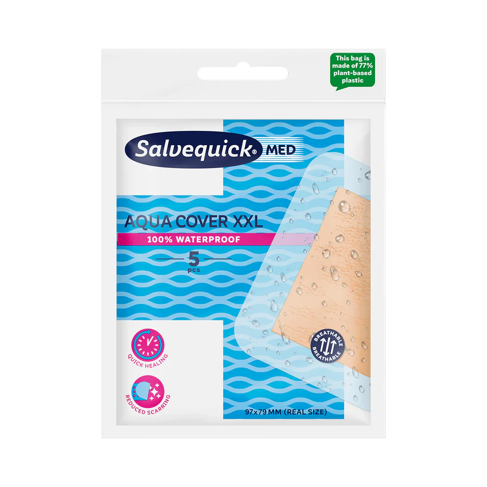 SalvequickMED Aqua Cover XXL 9,7 x 7,9 cm plåster 5 st