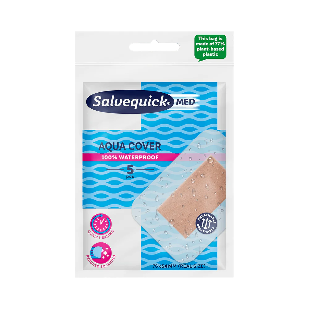 Salvequick MED Aqua Cover 7,6 x 5,4 cm förband 5 st