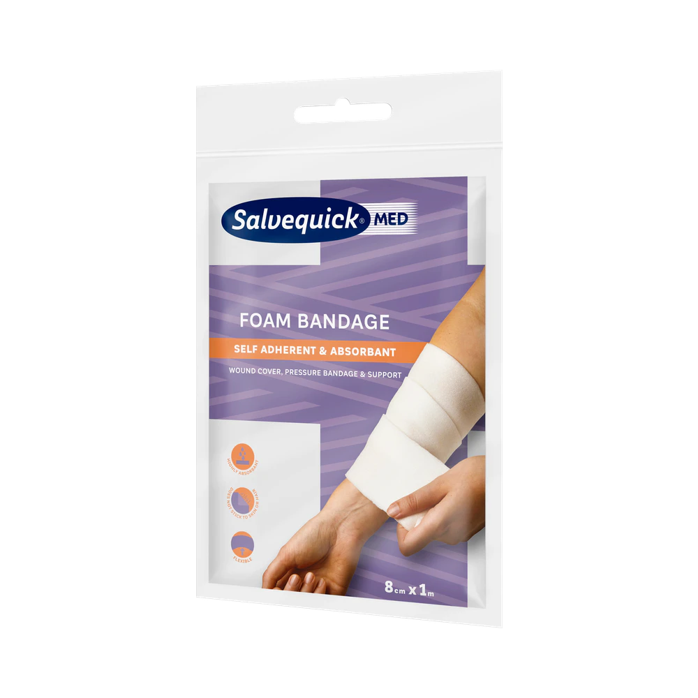 Salvequick MED Foam bandage 8 cm x 1 m