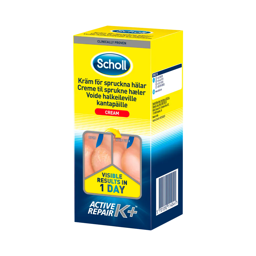 Scholl för spruckna hälar Active Repair K+ kräm 120 ml