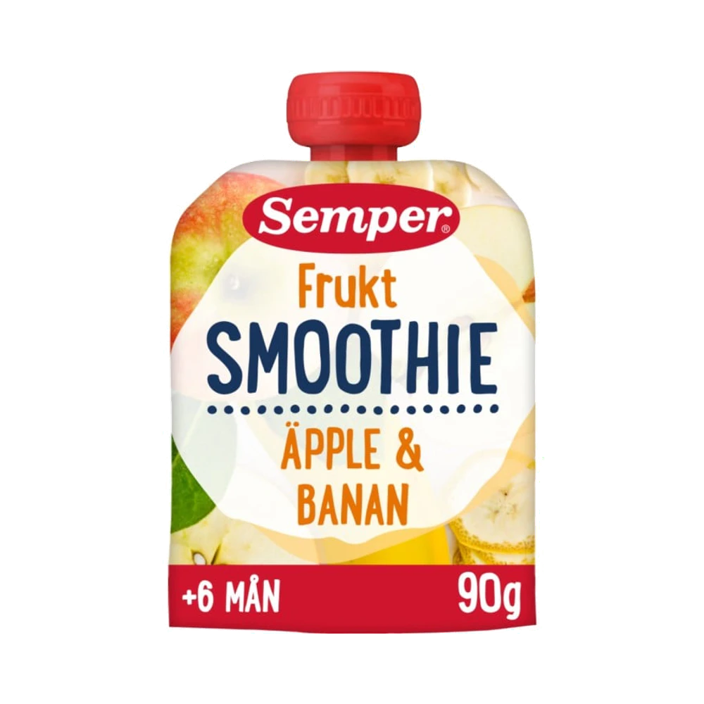 Semper Fruktsmoothie Äpple och Banan 6M smoothie 90 g
