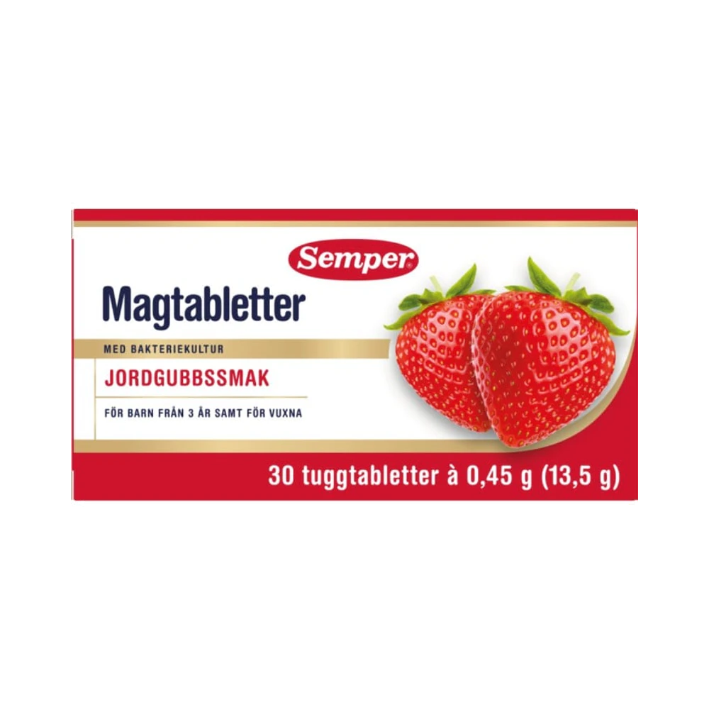 Semper Magtabletter Jordgubb 30 tabletter