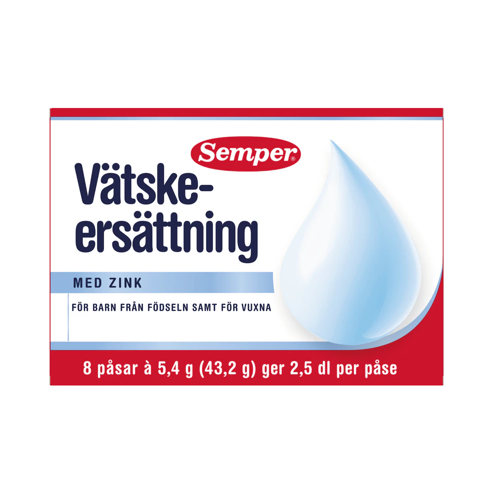 Semper Vätskeersättning med Zink 8 dospåsar