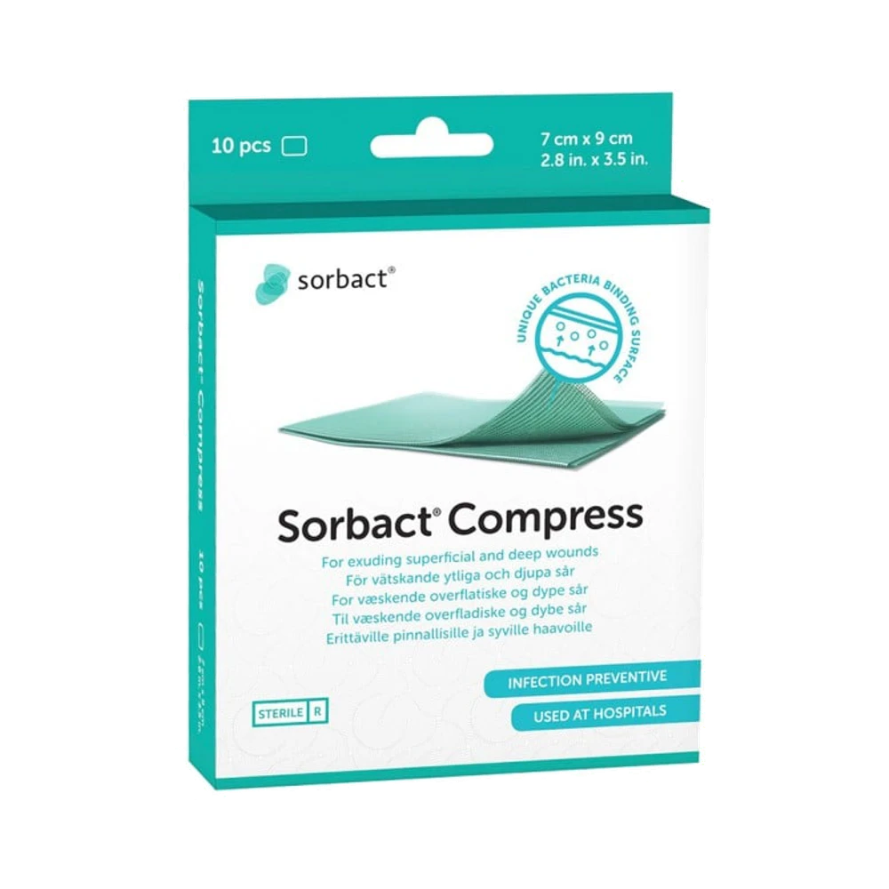 Sorbact Compress 7 x 9 cm kompresser 10 st