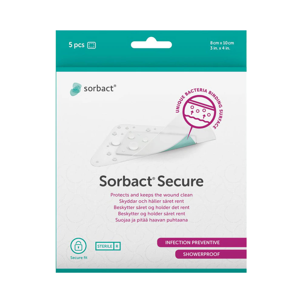 Sorbact Secure 8 x 10 cm plåster 5 st