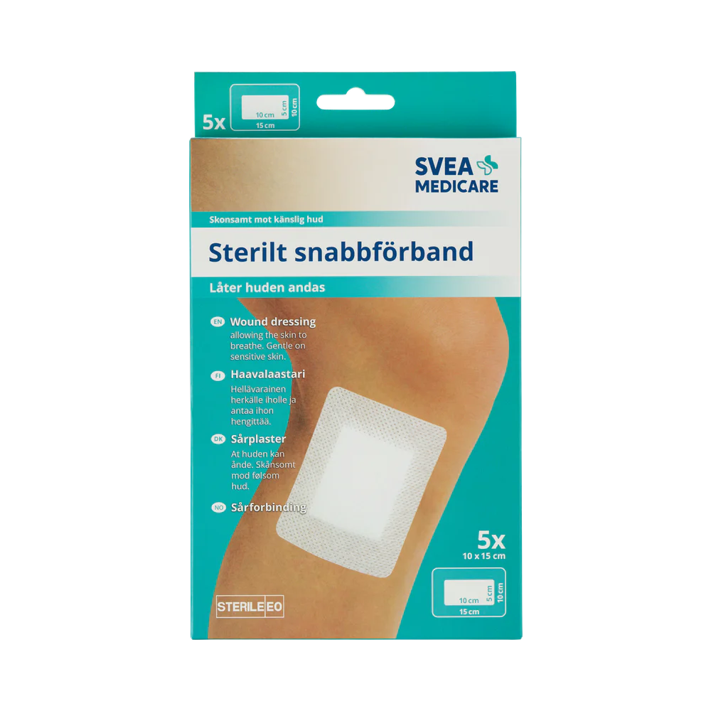 Svea Medicare Sterilt 10×15 cm snabbförband 5 st