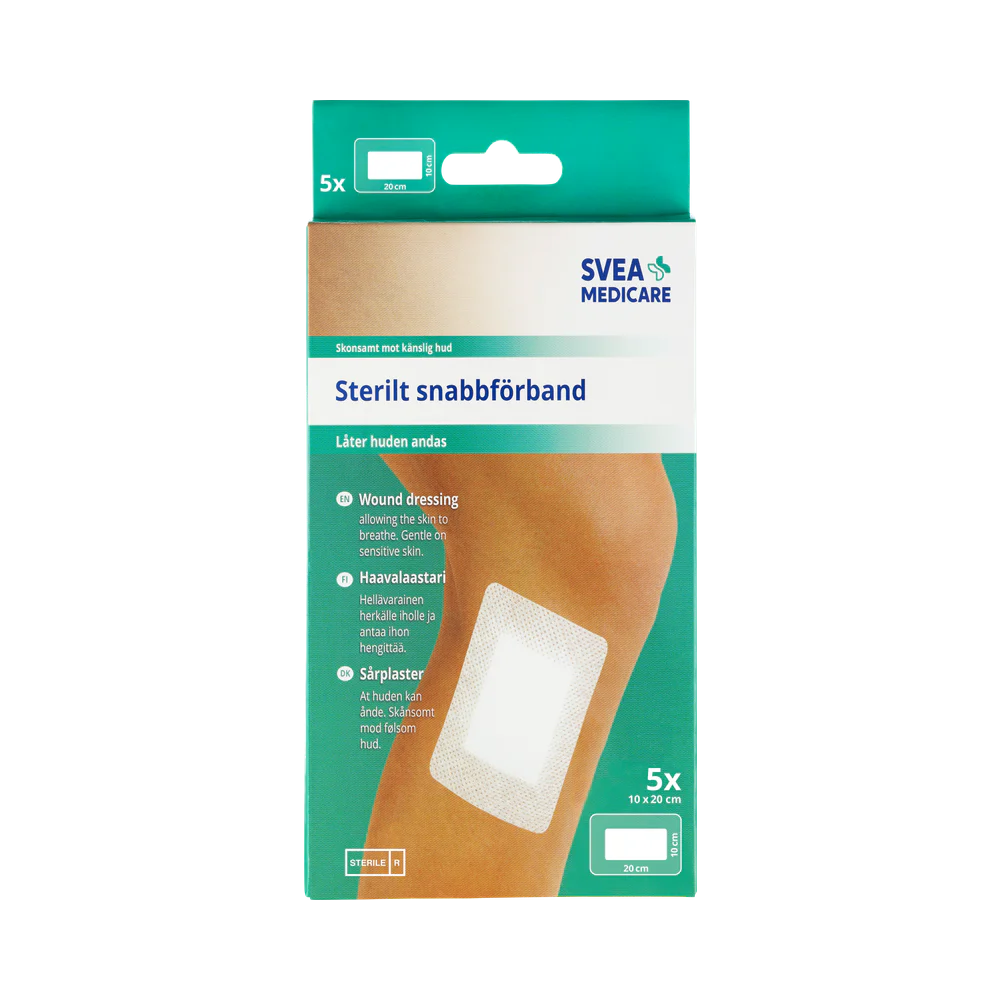 Svea Medicare Sterilt 10×20 cm snabbförband 5 st