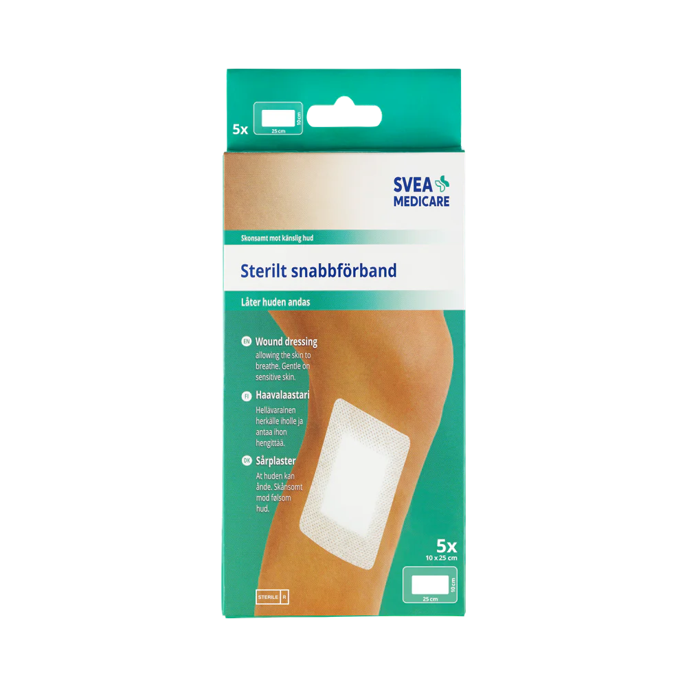 Svea Medicare Sterilt 10×25 cm snabbförband 5 st