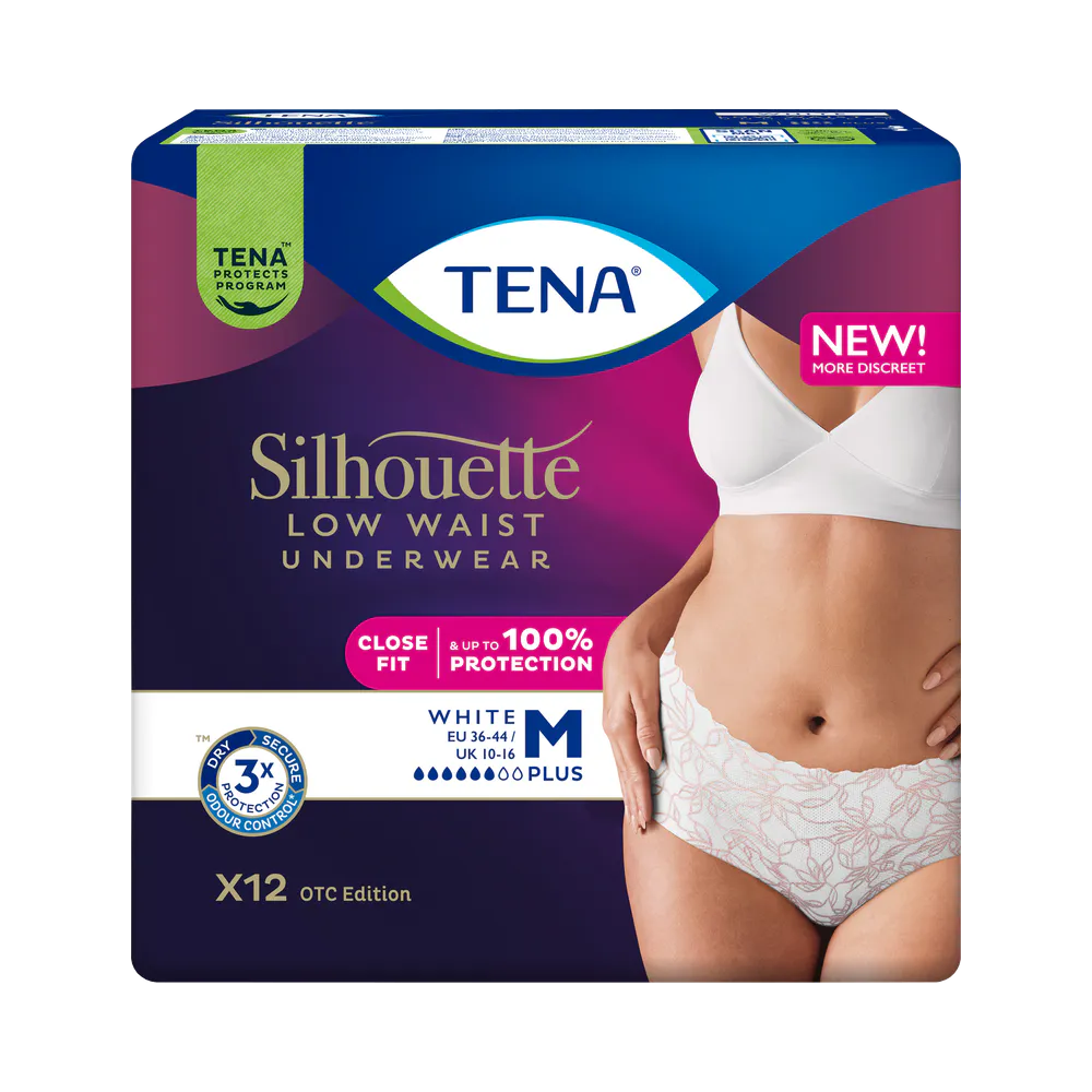 Tena Silhouette Plus M White engångstrosa 12 st