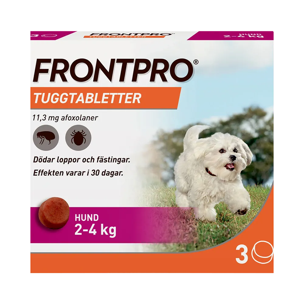 Frontpro för hund 2-4 kg 11,3 mg tuggtabletter 3 st