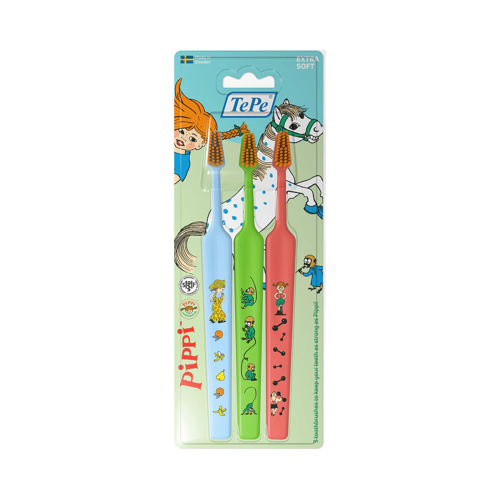 TePe Kids Pippi Extra Soft 3+ år tandborste 3 st