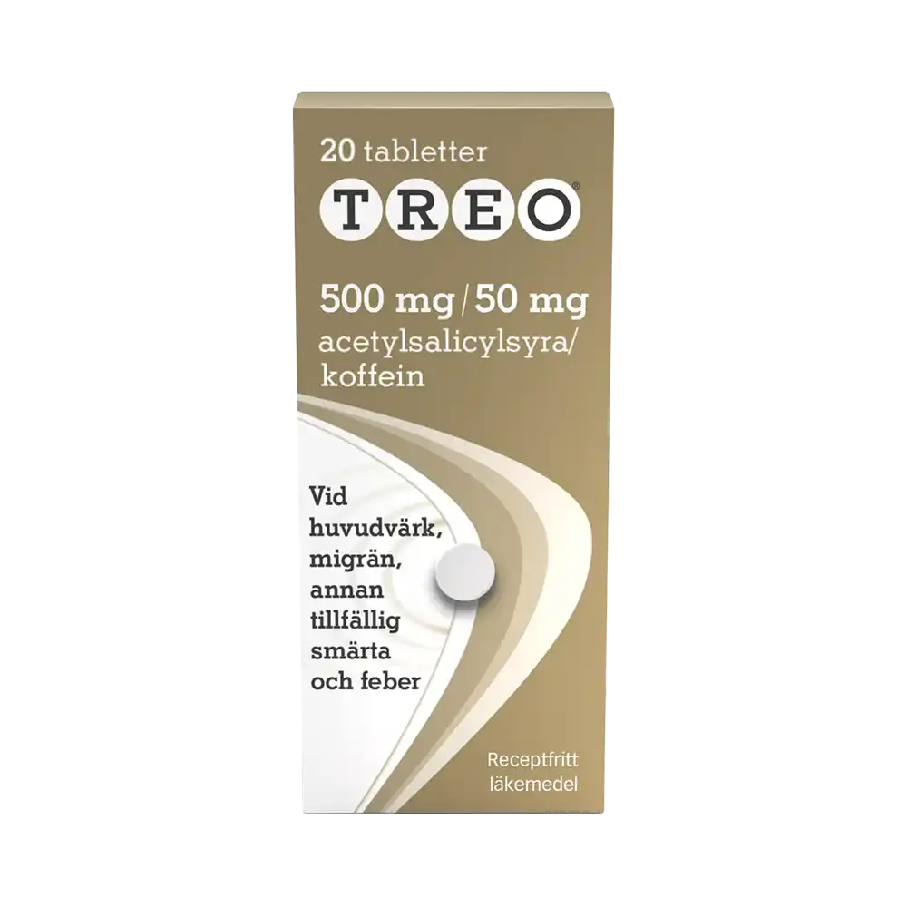 Treo 500 mg Acetylsalicylsyra / 50 mg koffein 20 tabletter