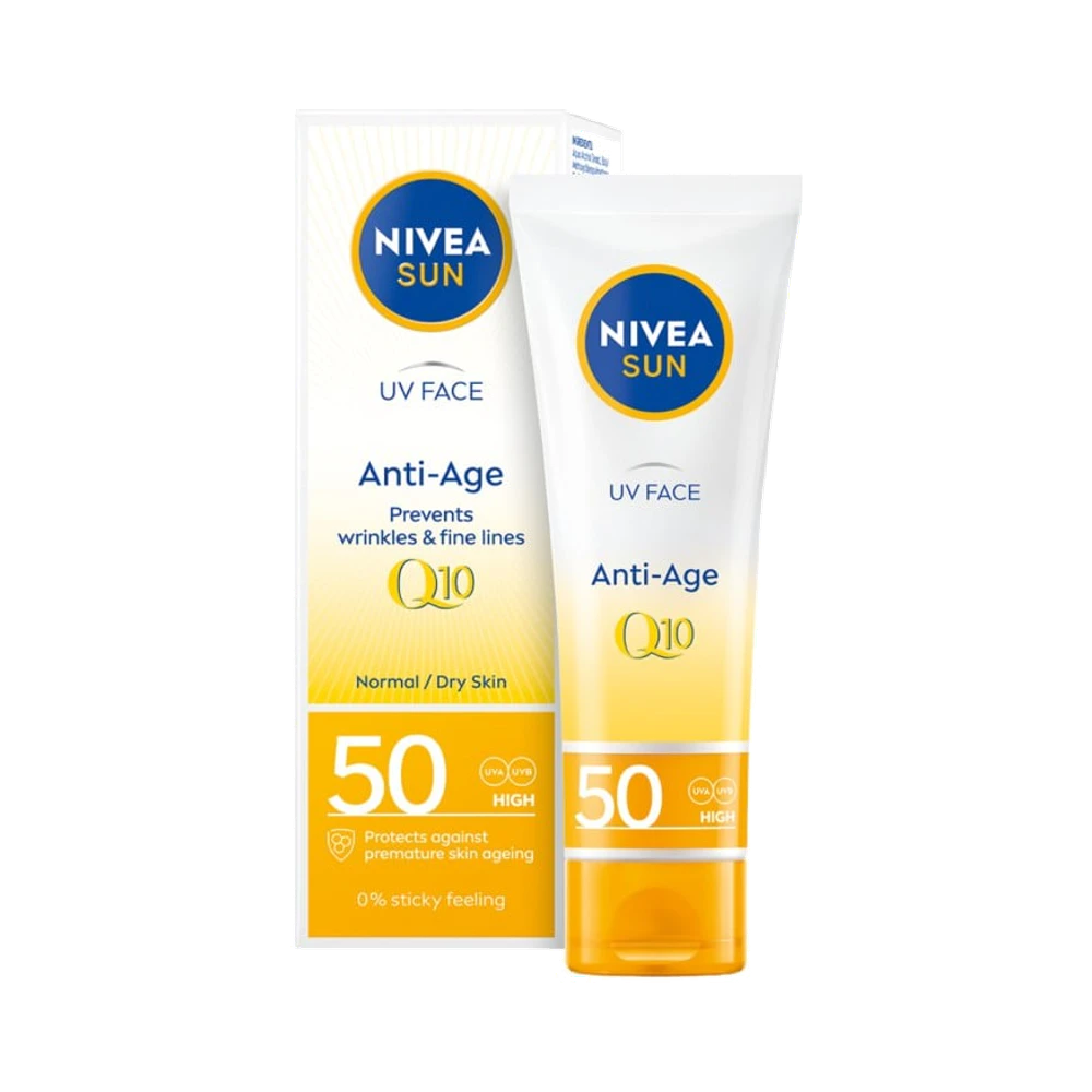 NIVEA SUN Solkräm ansikte UV Face Anti-Age Q10 SPF50 cream 50 ml