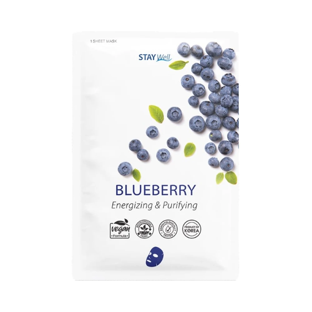 STAY Well Vegan Blueberry sheet mask 23 g