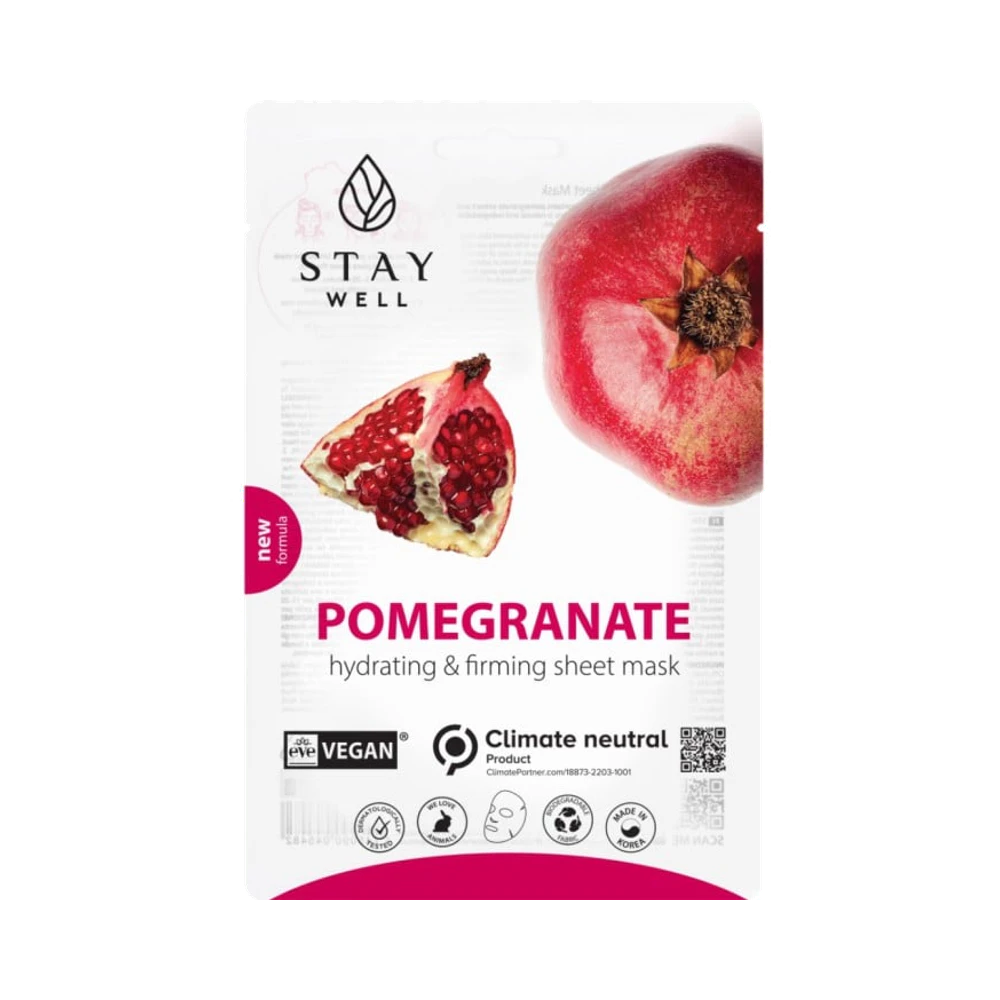 Stay Well Vegan Pomegranate sheet mask 20 g