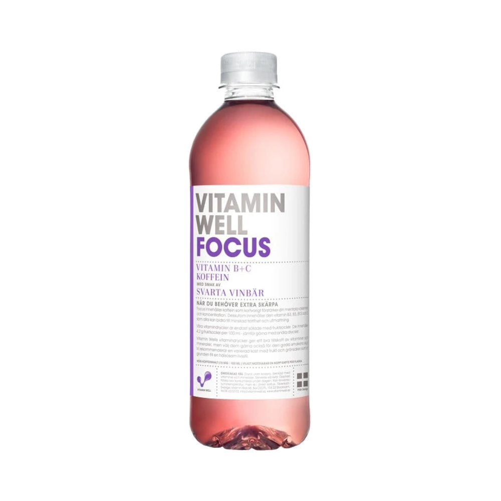 Vitamin Well Focus Svarta Vinbär dryck 500 ml