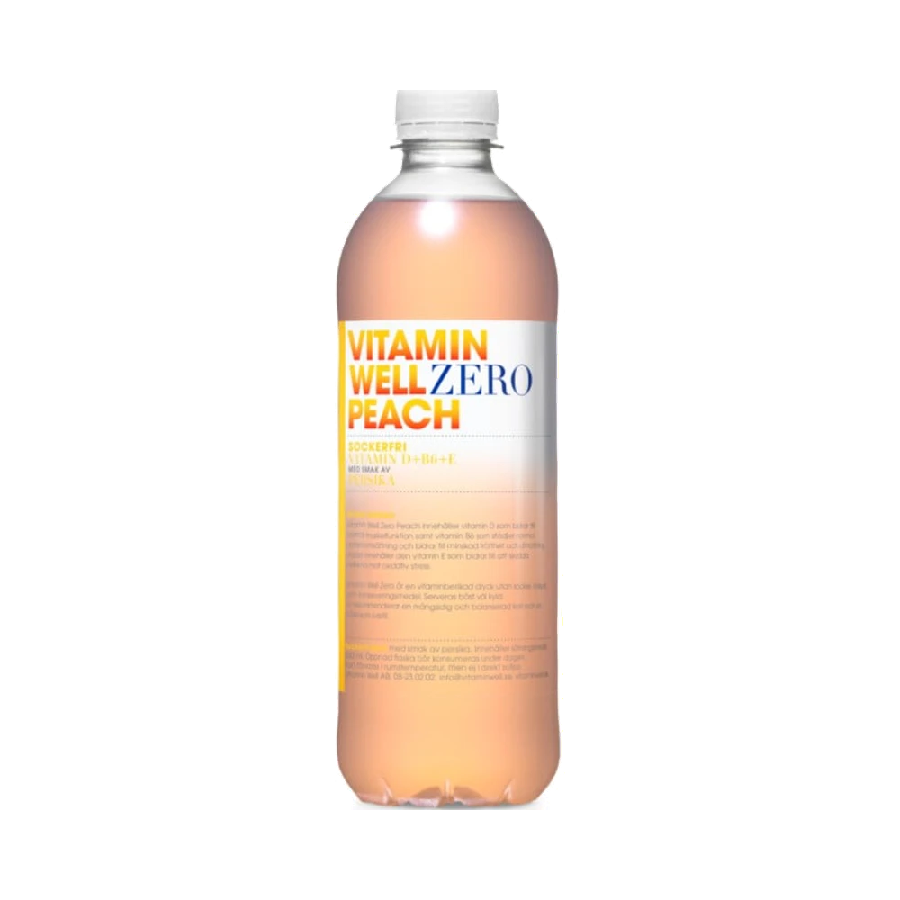 Vitamin Well Zero Peach dryck 500 ml