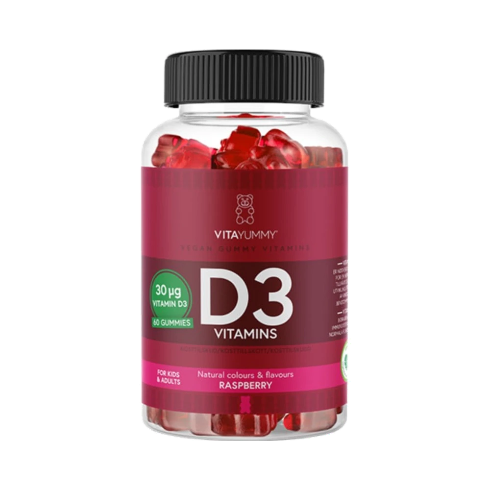 VitaYummy D3 Vitamins Raspberry tuggtabletter 60 st