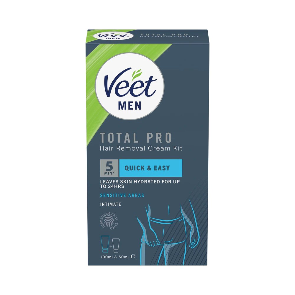 Veet Men Total Pro Intimområden hårborttagningskit 150 ml