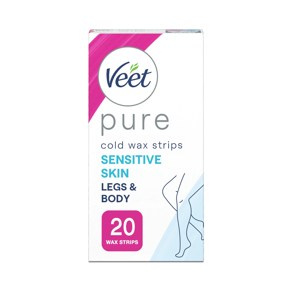Veet Pure Wax Legs & Body Sensitive Skin strips 20 st