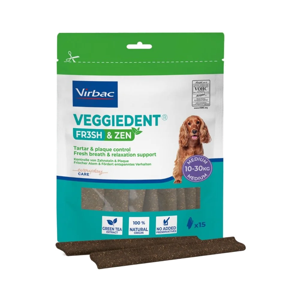 Virbac VeggieDent Zen M 10-30 kg tuggpinnar 15 st