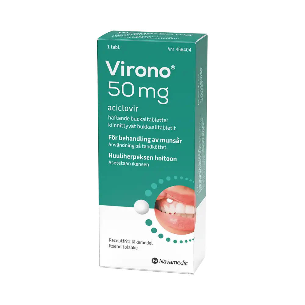 Virono 50 mg aciclovir 1 tablett