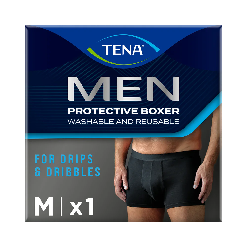 TENA Men Washable Protective Boxer Svart M boxershorts 1 par