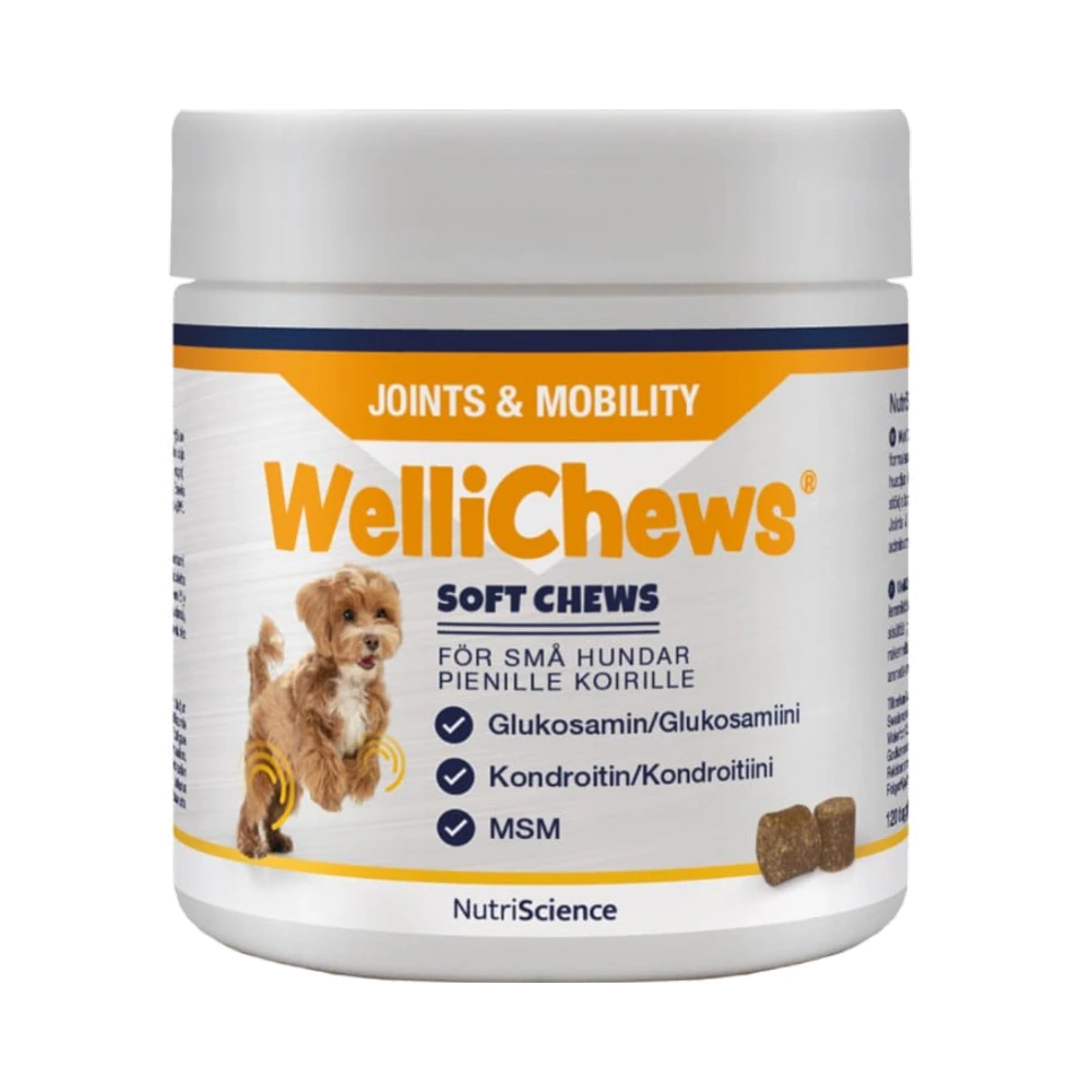 Swedencare NutriScience Wellichews Joints & Mobility för små hundar tuggbitar 120 st