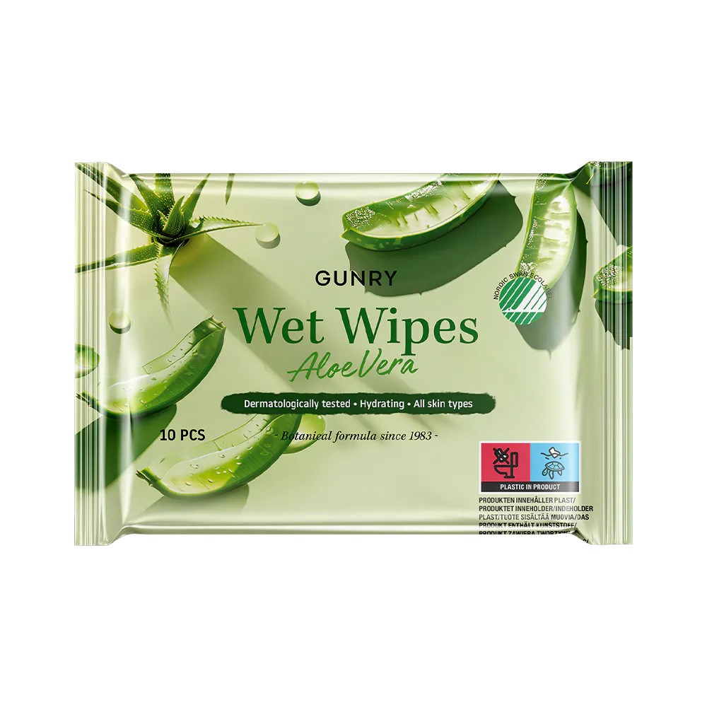 Gunry Wet Wipes Aloe Vera Svanen våtservetter 10 st