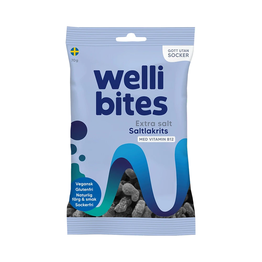 Wellibites Extra Salt Saltlakrits gelégodis 70 g