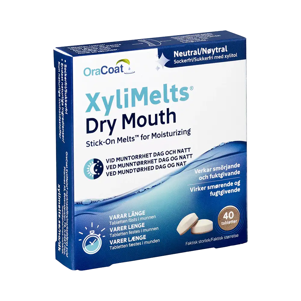 Xylimelts Dry Mouth Neutral fästtabletter 40 st