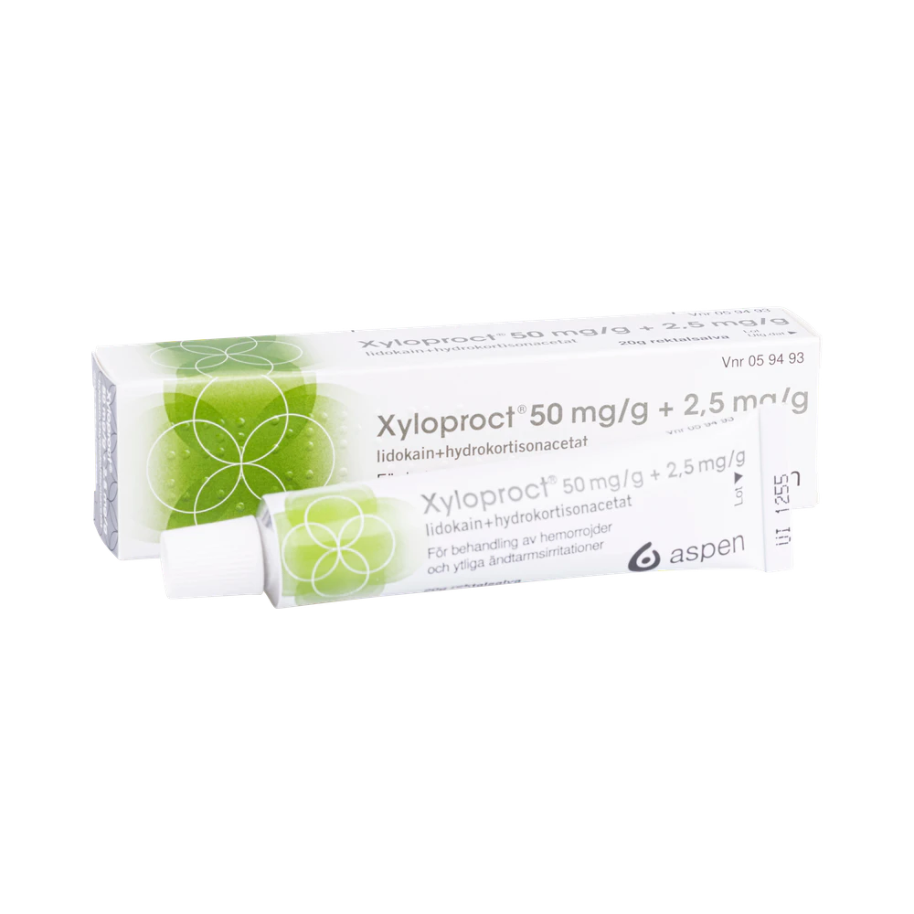 Xyloproct 50 mg/g + 2,5 mg/g 20 g rektalsalva