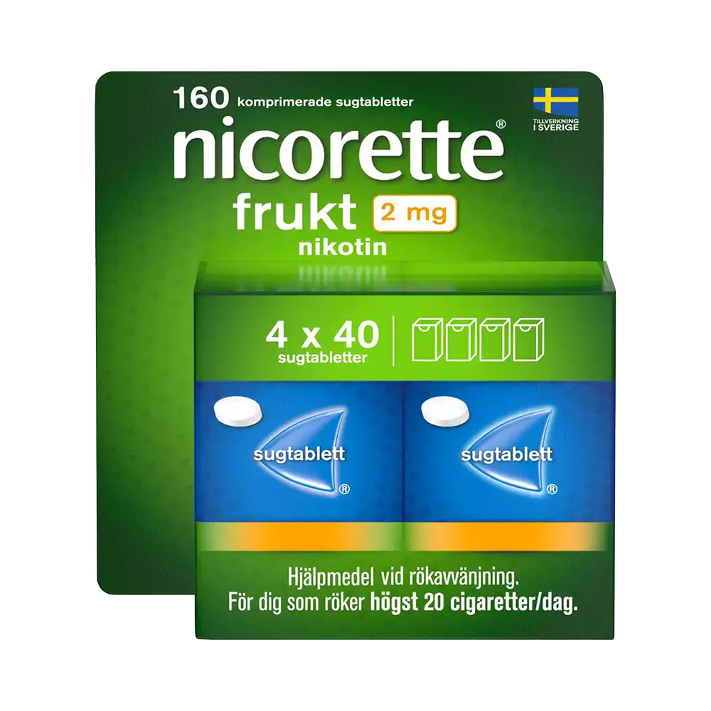 nicorette frukt 2 mg 160 sugtabletter