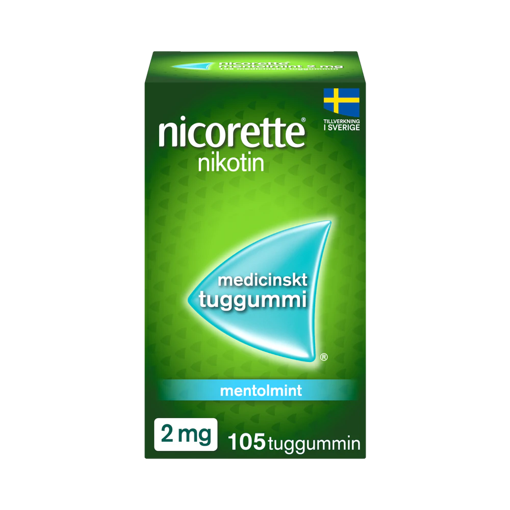 Nicorette mentolmint 2 mg medicinskt tuggummi 105 st