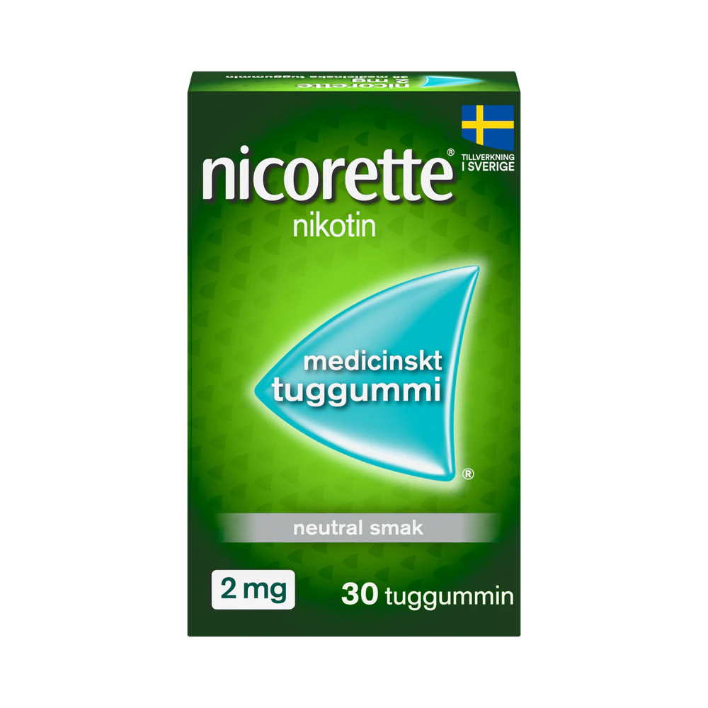Nicorette neutral 2 mg medicinskt tuggummi 30 st