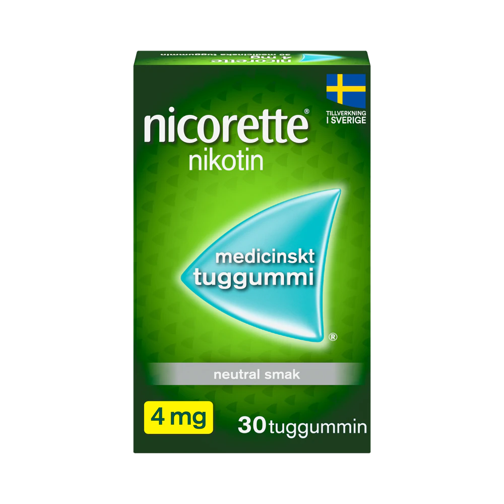 Nicorette neutral 4 mg medicinskt tuggummi 30 st