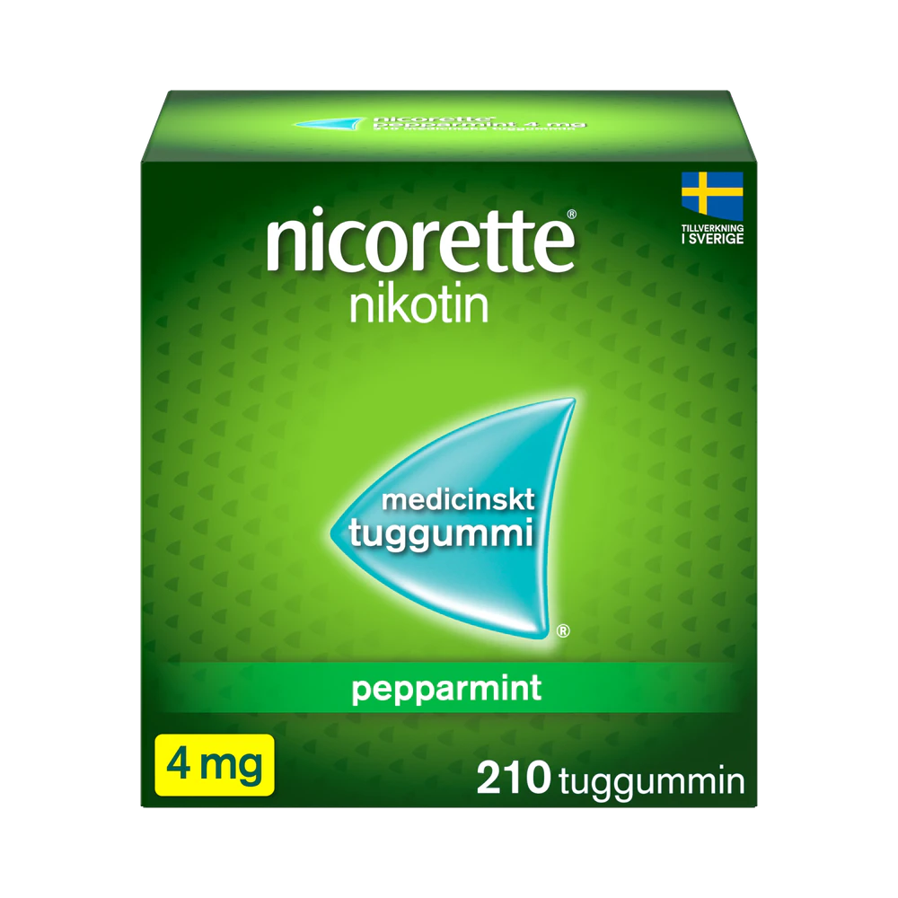 Nicorette pepparmint 4 mg medicinskt tuggummi 210 st