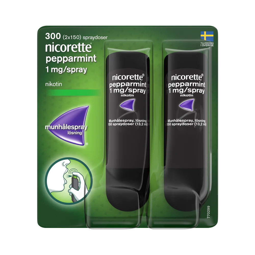 Nicorette Pepparmint 1 mg/spray munhålespray 2 x 150 doser