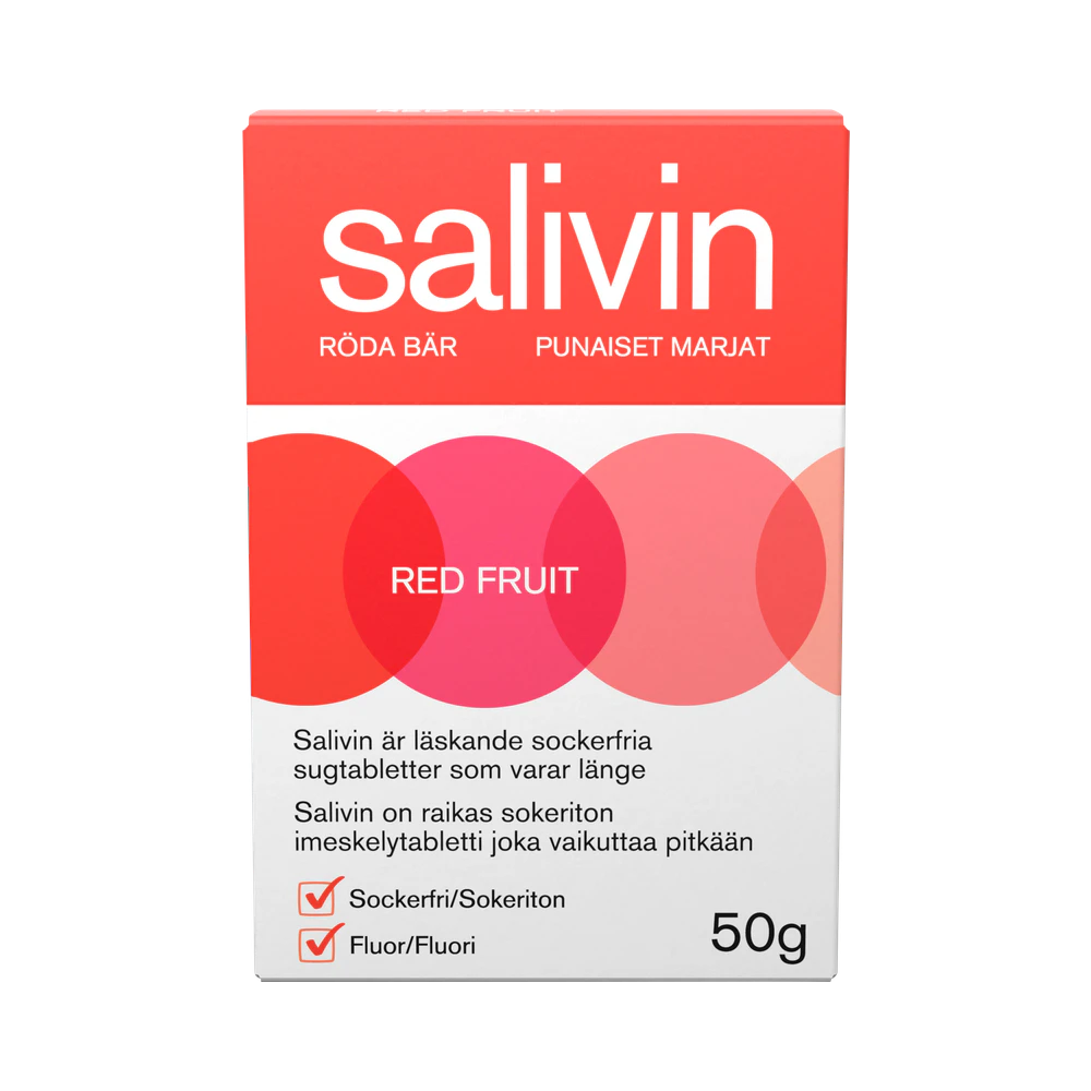 Salivin Red Fruit sugtablett 50 g