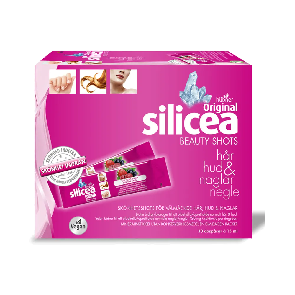 Silicea Original Beauty Shots Hår Hud & Naglar kosttillskottsdryck 30 dospåsar x 15 ml
